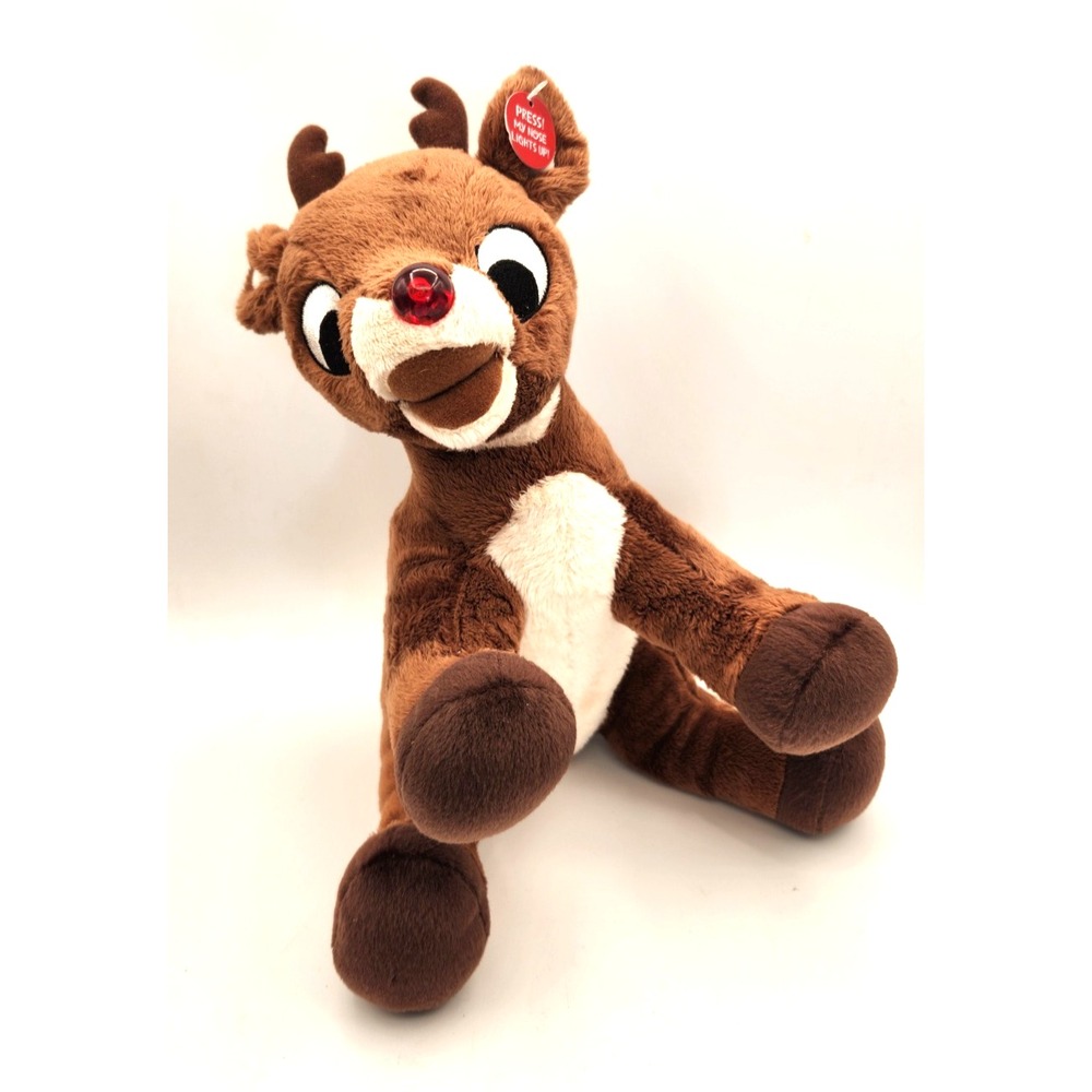 Rudolph The Red-Nosed Reindeer Plush Commonwealth 2008 Licensed Light Up Nose